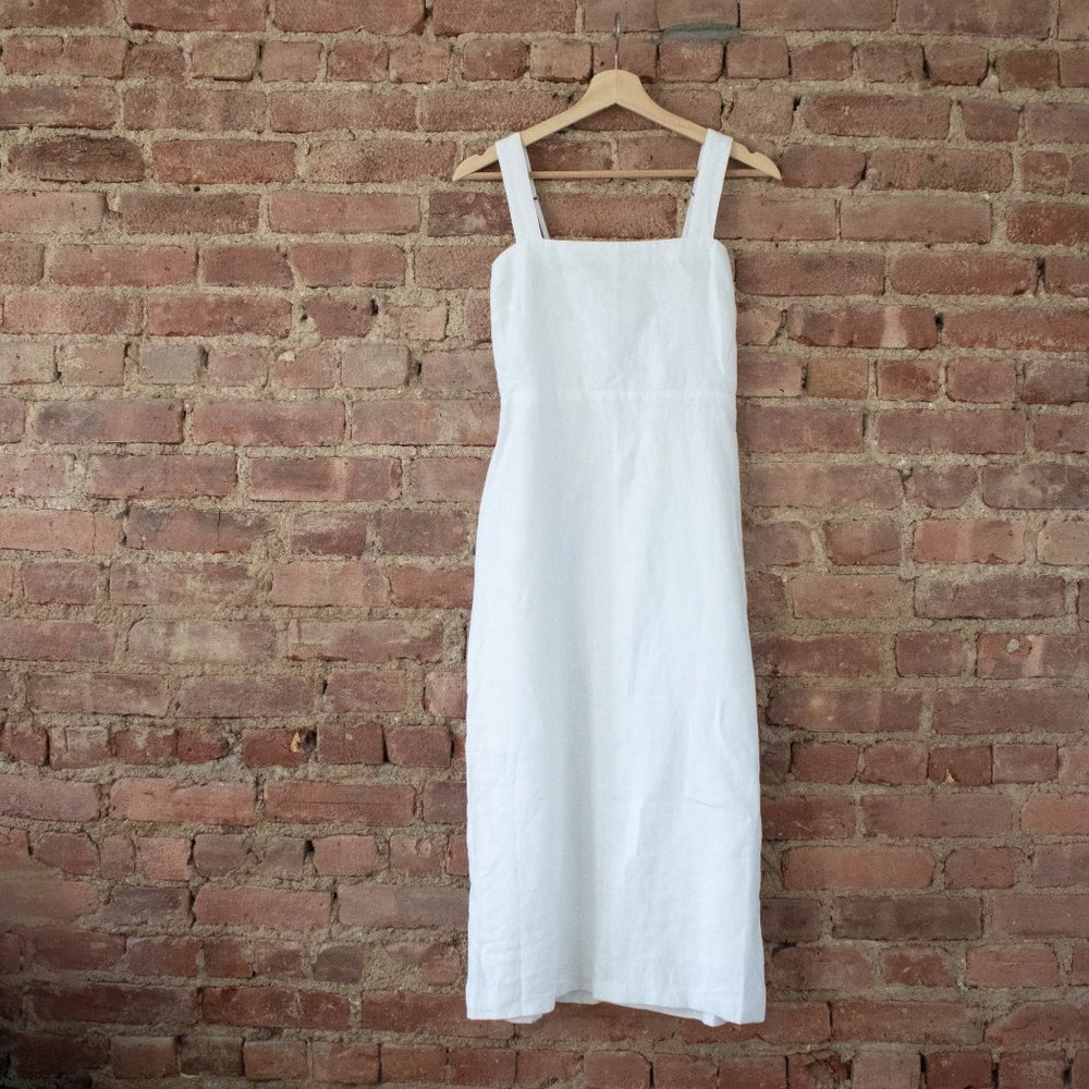 Abercrombie Premium Linen High-Slit Midi Dress XSP